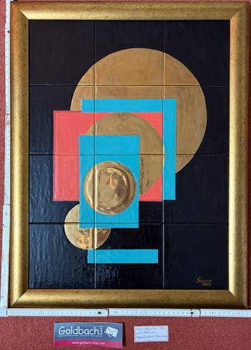 Kachelbild mit blattgold - kachelbild,