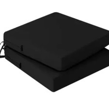 Outdoor-Stuhlkissen 2er-Set wasserdichte Outdoor-Sitzkissen Schwarz 40x 40 cm
