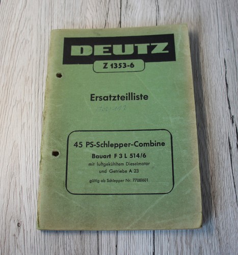 Original deutz ersatzteilliste - deutz,