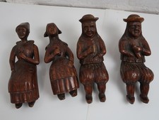 4 x antike Holzfigur geschnitzt wohl Friesland Bretagne ? 19 Jahrhundert (E 399)