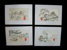 4 Seidenbilder Vietnam