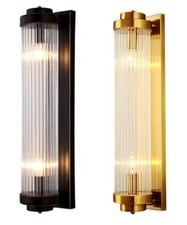 Modernes Glasbild Wandleuchte Luxus Wandleuchte Leuchten Wohnzimmer gold schwarz Säule