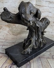 Messingskulptur Kunst Deko Schwarz Panther Tier Statue Jaguar Figur Leopard