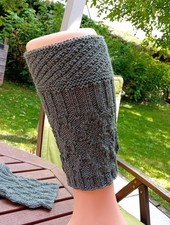 Handgestrickte Loferl Umschlag Wadenstutzen Trachten Herren Moosgrün WU:43-46cm