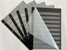 5-SAFE-117-Einsteckblätter-Schwarz-A4-beidseitig-9-Streifen-einmal-GEBRAUCHT