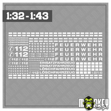 Aufkleber Set Feuerwehr weiß