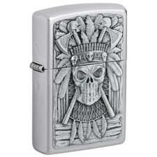 ZIPPO satiniern Indian Skull