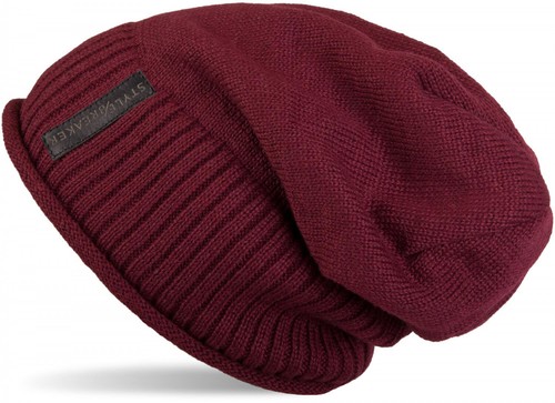 Warme feinstrick beanie mütze - feinstrick,