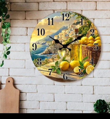 Wanduhr meer zitronen 2ddruck - wanduhr,