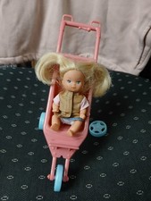 "Barbie" Mädchen-Puppe   in Buggy  Vintage