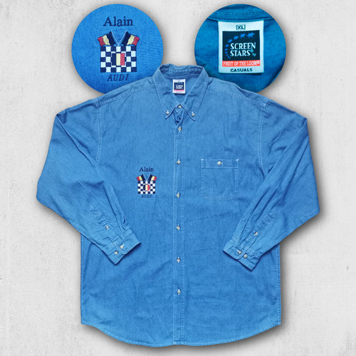 Vintage audi jeanshemd 90er - jeanshemd,