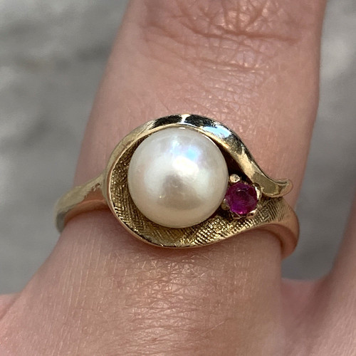Perlen rubin gold ring - rubin,