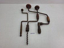 3x Handbohrer mit Kurbel Eisen