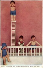 Ak Kinderpuppen im Schwimmbad, Leiter - 11223986