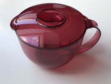 Tupperware Mikrowellenkanne MicroCook 1L Rot transparent, gut erhalten