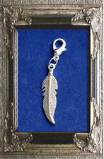 CHARM ANHÄNGER FEDER VOGELFEDER AUSWAHL 925er SILBER Karabiner f. ARMBAND+KETTE