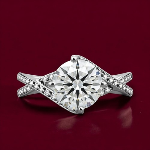 Rundschliff diamant damenring - rundschliff,