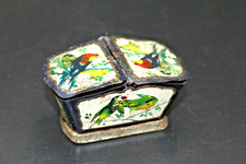 alte Automatendose um 1900 Lithographiert, Vögel, Korb