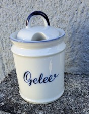Marmeladendose – Konfitürentopf - Geleedose * blau weiß * Keramik