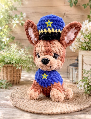 Handgehäkelter polizei hund - handgehäkelter,