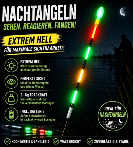 Led leuchtpose nachtangeln - led,
