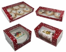 Weihnachtskuchen/Mince Pie/Yule Log Box 6", 8", 10" Boxen für 3, 6 Torten 