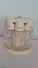 Emsa Menage Gewürzmenage Tischmenage für 8 Gläser  Hängemenage  80er Jahre beige