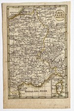 Östliches Frankreich Original Kupferstich Landkarte um 1840