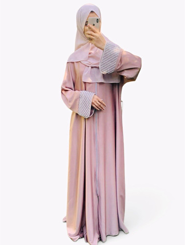 Dusty pink abaya set - dusty,