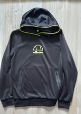 Hoodie ellesse Unisex Gr 152-158 schwarz mit neongelber Schrift