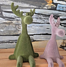 2 x Flock Elch Figur sitzt