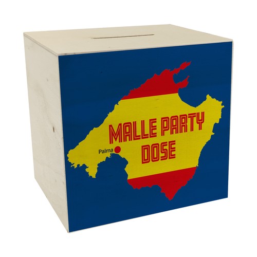 Malle party spardose - aus, holz