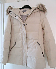 Damenwinterjacke 36/38 beige Anorak mit Kapuze Winterjacke Mädchensteppjacke