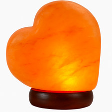 Kristallsalzlampe Herzform mit Dimmer – Salzlampe Handgefertigt Romantische Lamp