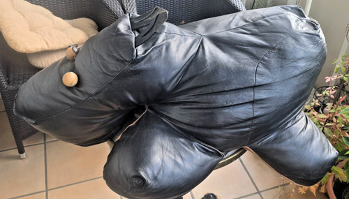 Vintage ledertier leder hippo - leder,