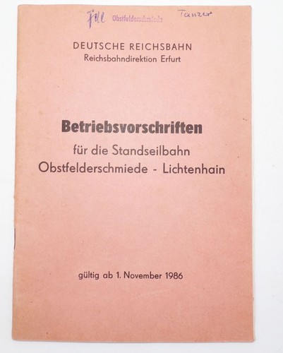 Betriebsvorschriften für die
