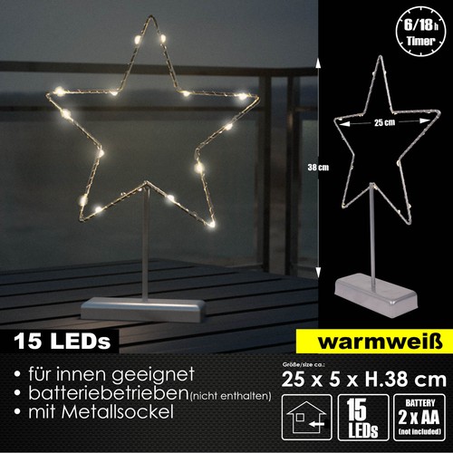 Led tischleuchte stern metall - led,