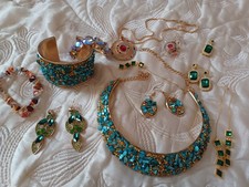 Konvolut Modeschmuck Ungetragen Halskette, Ohrringe, Anhänger, Edelsteinarmband