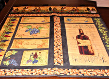 Patchwork Wandbehang Wein H90 Breite 70cm 4 Schlaufen Baumwolle Handarbeit HB227