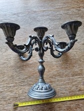 Vintage alter 4 Armiger Zinn Kerzenständer