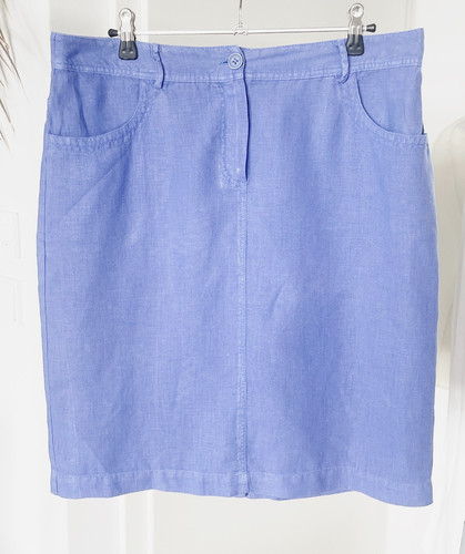 Nadine leinenrock royalblau - h,