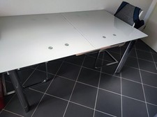 glastisch esstisch ausziehbar, gebraucht aber kaum genutzt, Milchglas