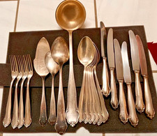 Silber-Besteck L&W Lutz und Weiß, 34 Teile MIX, 90er Silberauflage, gut erhalten