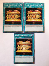 3x Gold-Sarkophag SDAZ-DE027 Common 1 Auflage YU-GI-OH Karten Playset