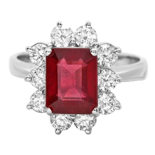 Solid 14k weiss gold rubin - 14k, und