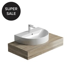 CHRIS BERGEN Konsolenunterschrank Badschrank Badmöbel Set mit Keramikbecken