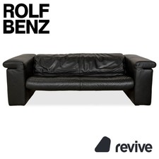 Rolf Benz 6800 Leder Dreisitzer Schwarz manuelle Funktion Sofa Couch