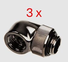 3 x EK-AF Classic Angeled 90° Black Nickel EKWB Fittings Wasserkühlung