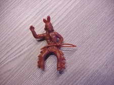 Indianer grüßend + Bogen,Indianerreiter, dunkelbraun 6 cm, Koho,HeinerleDomplast