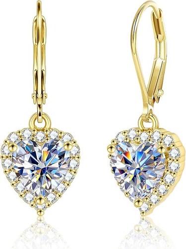 10k gelbgold herz moissanit - gelbgold,